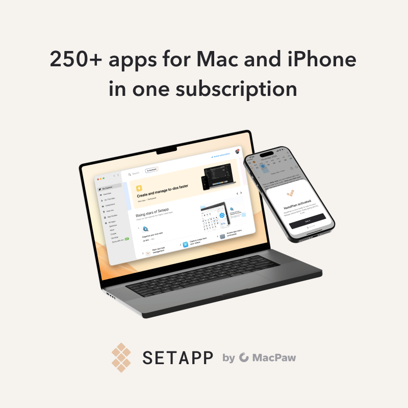 setapp shown on laptop and mobile device - emma kate web design mentor setapp review for web designers